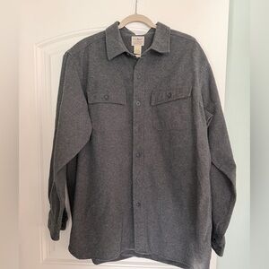 L.L. Bean Men's Chamois Shirt, Traditional Fit Gray Size XL